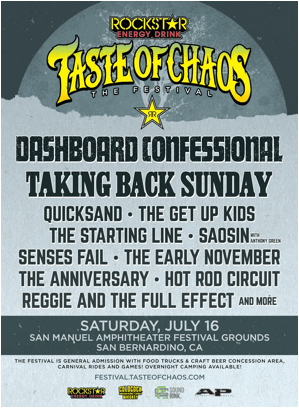 Taste of chaos lineup